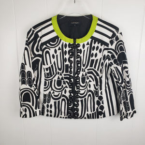 NANETTE LEPORE Black/White Cropped Cotton Jacket